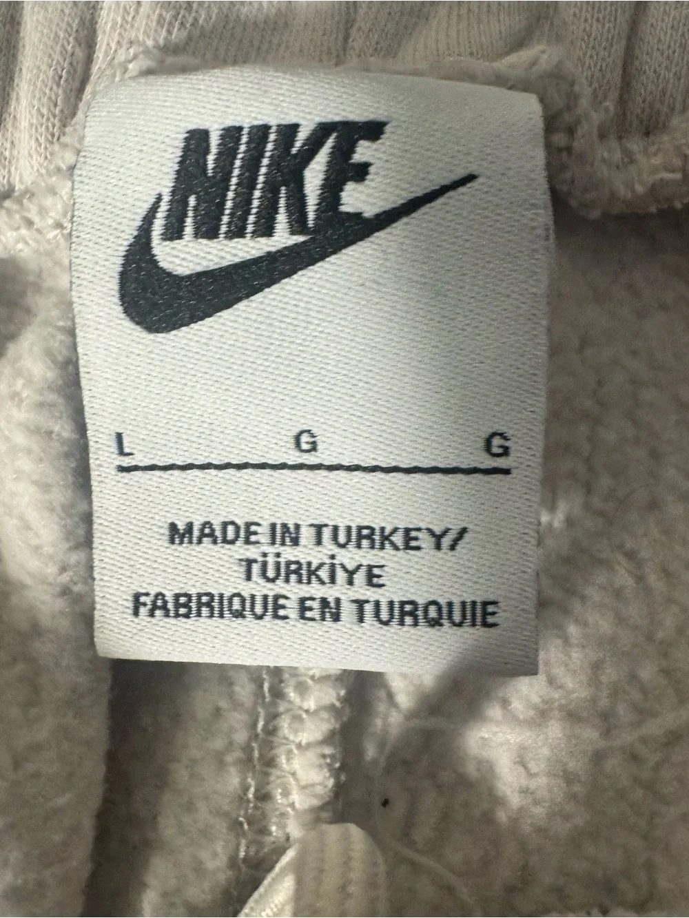 Nike Air Mens Fleece Sweatpants Cream Off White Wide Leg Joggers Size Large